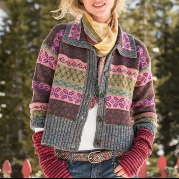 Sundance Lambswool Fair Isle Cardigan 